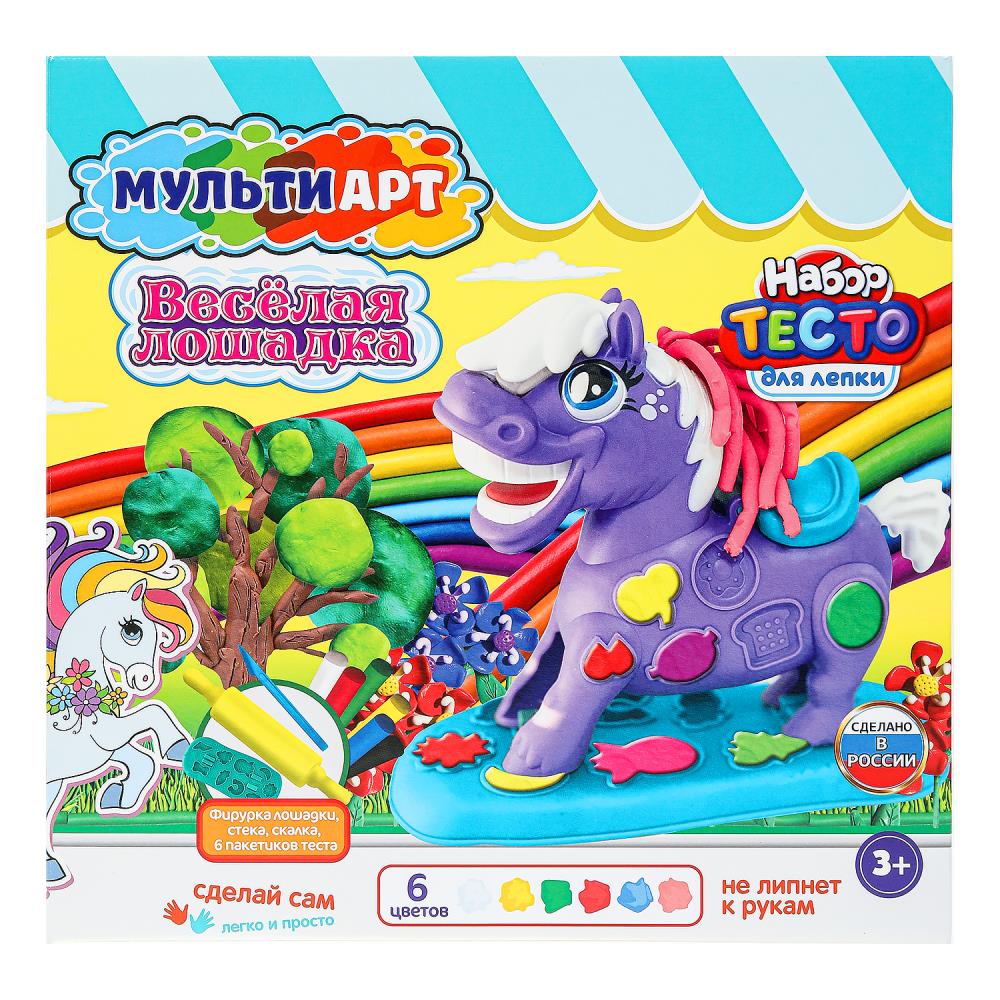 Набор с тестом для лепки и формочками "Веселая лошадка" 27 см. MultiArt PDSET-MALOSHAD