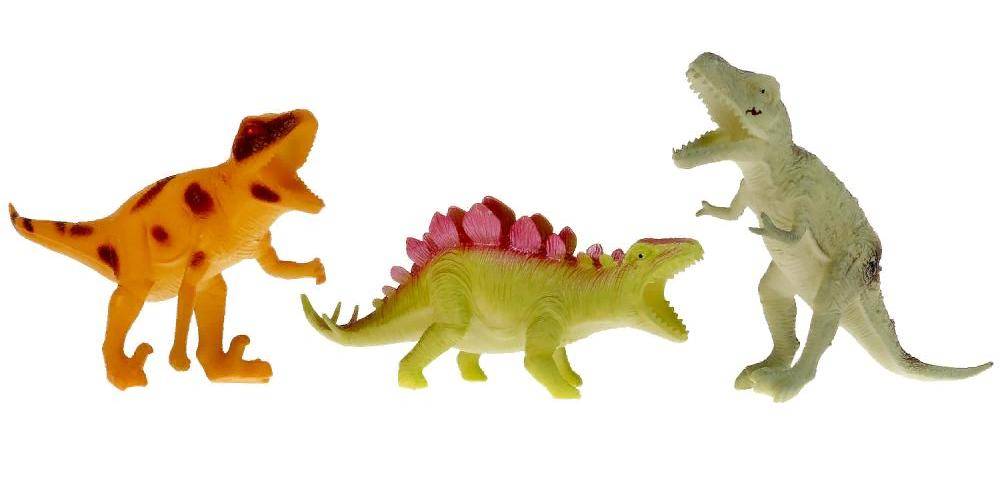 Игрушка пластизоль динозавры (3 шт.) 15 см (в асс.) Играем Вместе D836-4