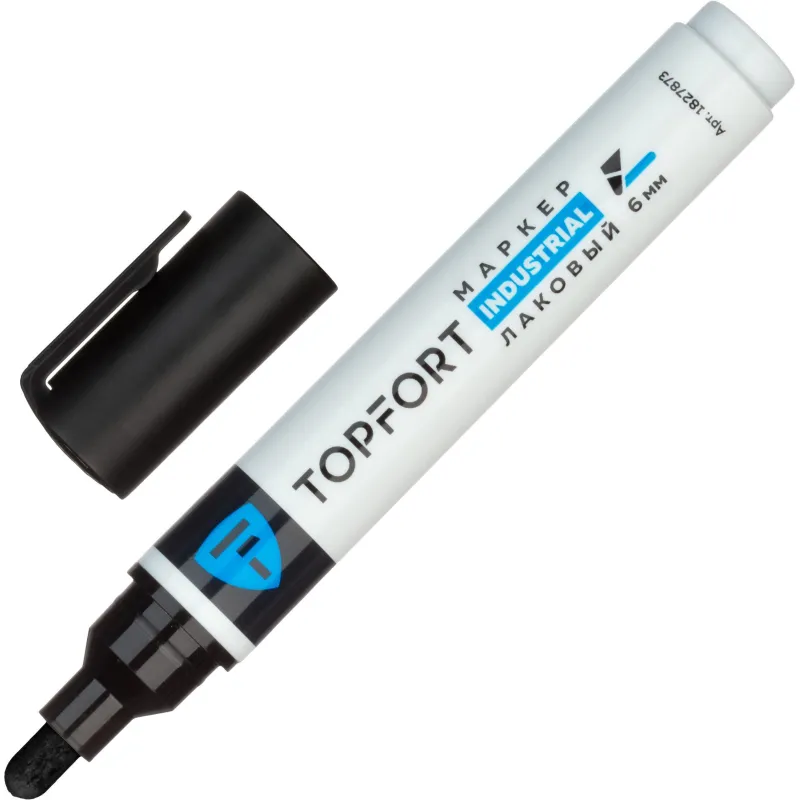 Маркер лаковый TOPFORT Industrial 6 мм черный 1827873 ZP1800