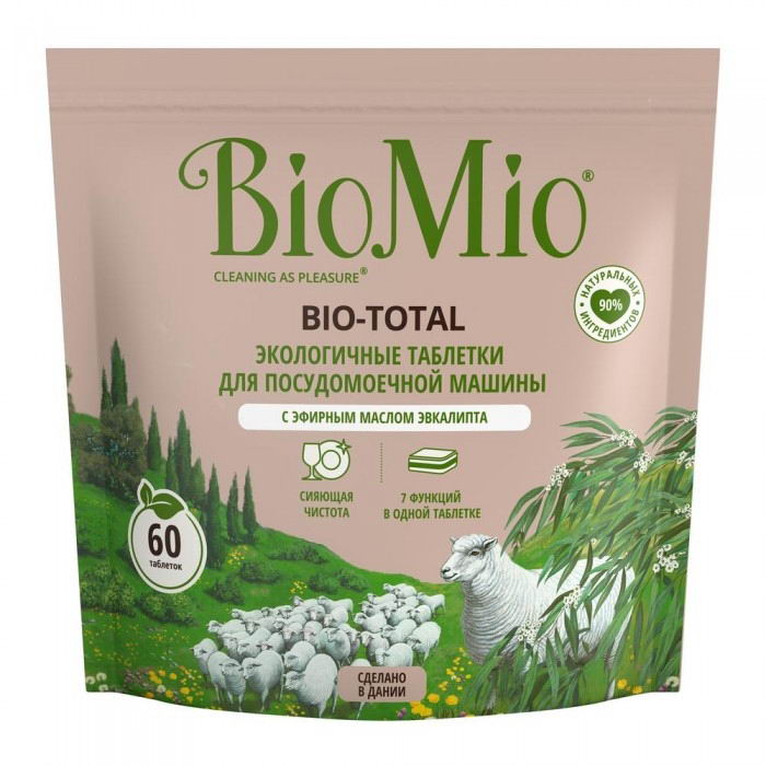 Таблетки для посудомоечной машины BIO MIO Bio-Total Эвкалипт 60шт 7640168934248
