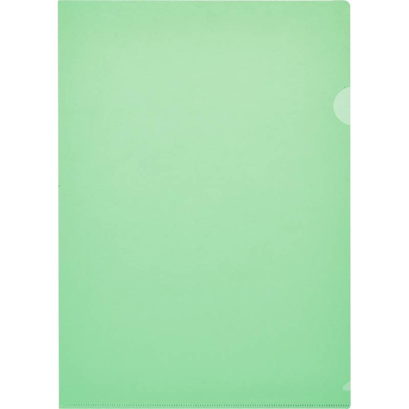 Папка-уголок Attache Economy A4 пластиковая 100 мкм зеленая (10 штук в уп) 495374