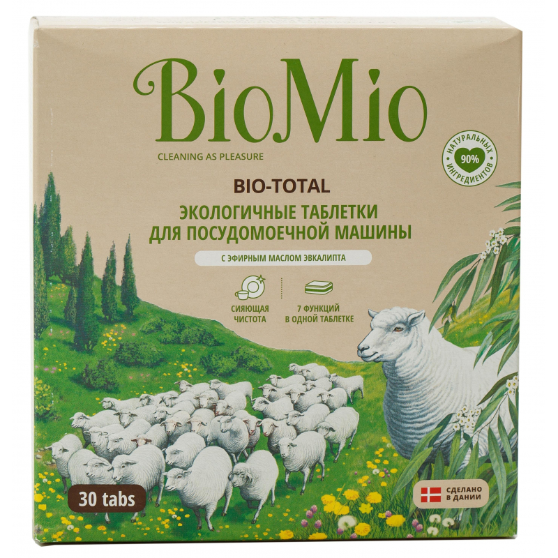 Таблетки для ПММ BioMio BIO-TOTAL с эфирным маслом эвкалипта 30шт/уп 1459038 510.04090.0101