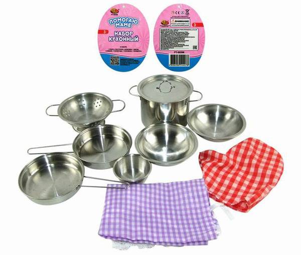Набор посуды металлической для кухни, 11 предметов  ABtoys PT-00266(WK-B0955)