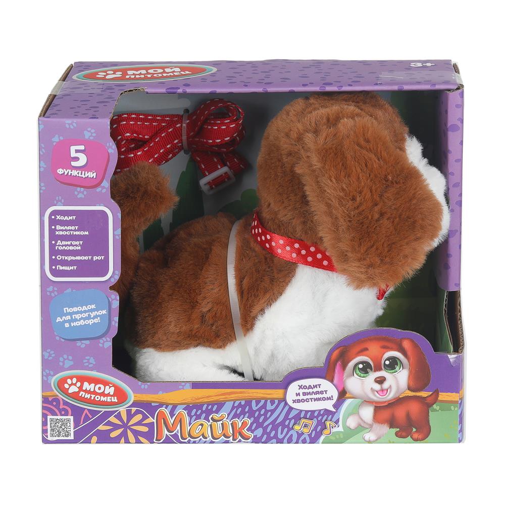 Интерактивный щенок Майк, ходит, пищит, виляет хвостом Мой питомец S103-H01002-MF-NW