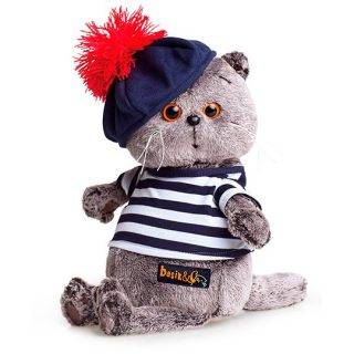 Басик в тельняшке и берете, мягкая игрушка, 19 см Budi basa Ks19-010.