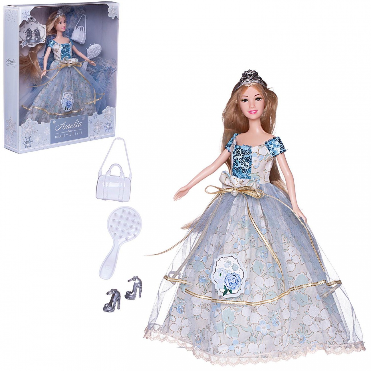Кукла ABtoys Бал принцессы в длинном платье, светлые волосы 30см PT-01608