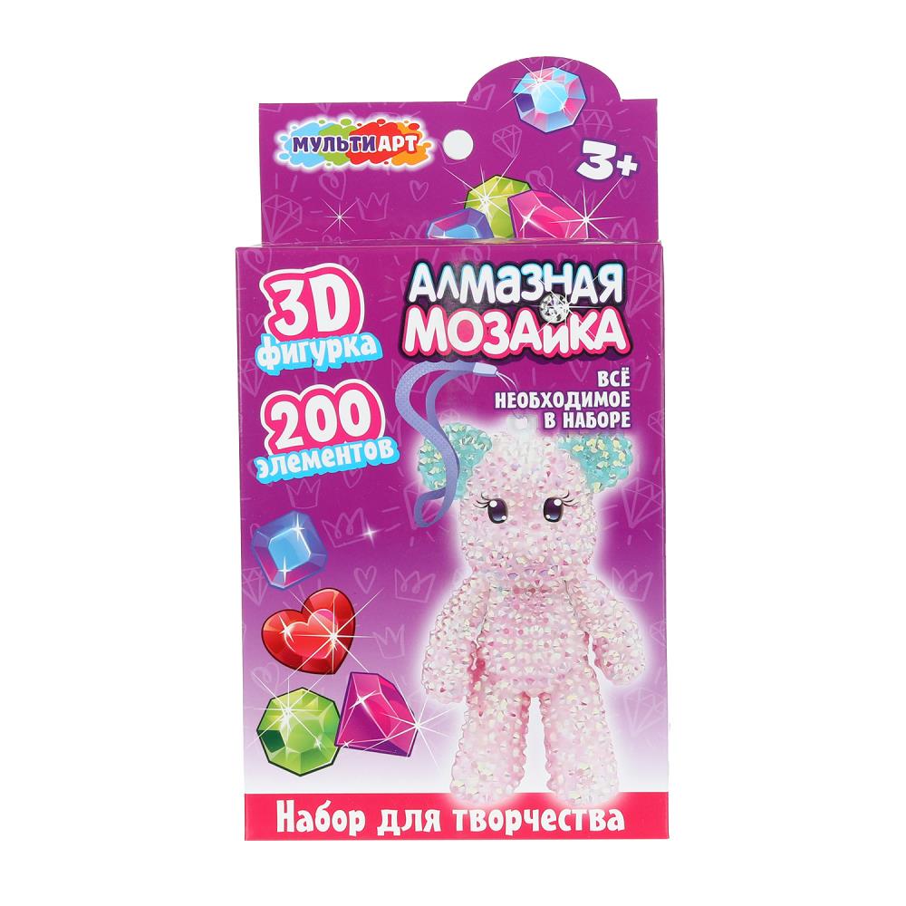 Фигурка-брелок алмазной мозаикой мишка MultiArt DIAFIGTED-126490