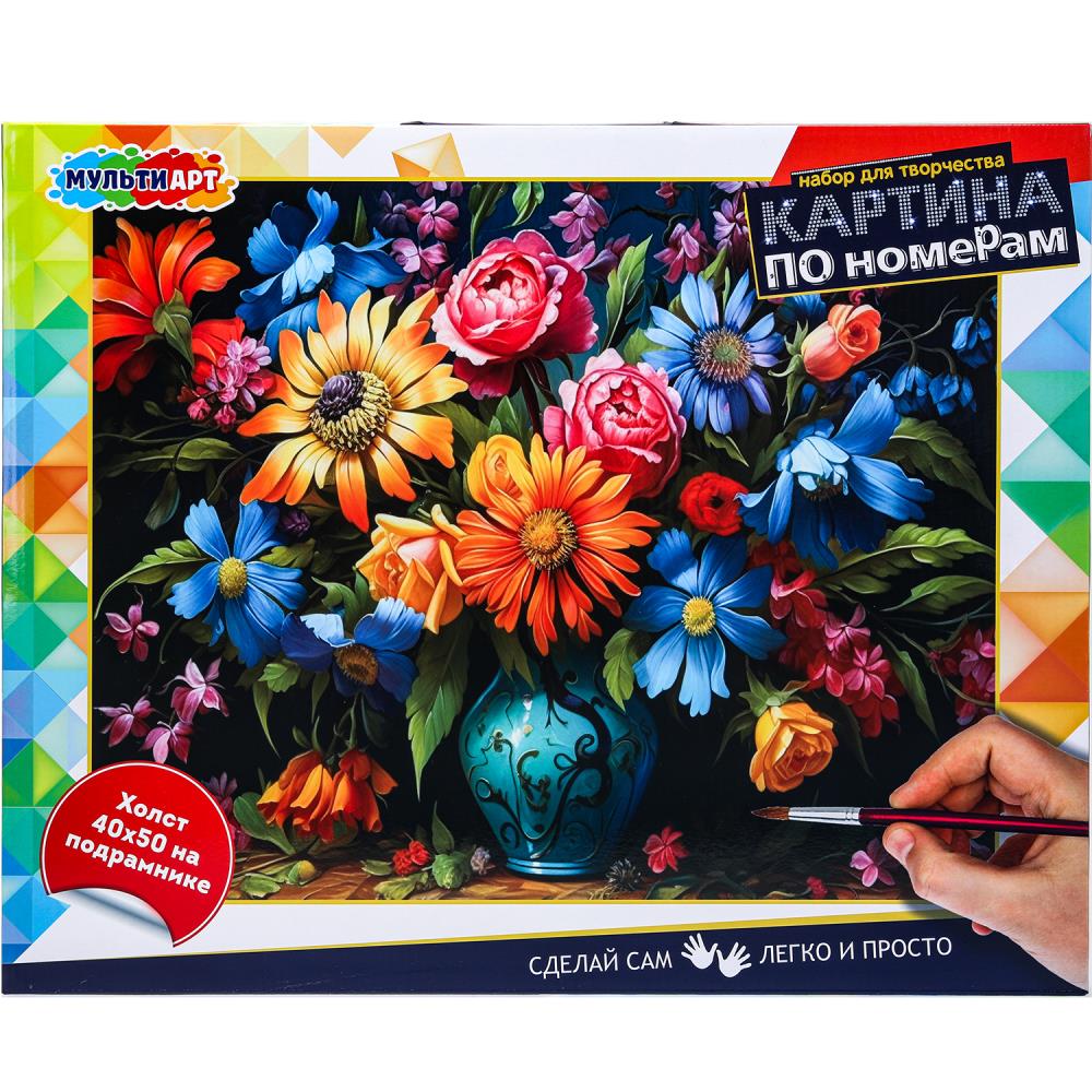 Холст по номерам 40х50 см. Цветы MultiArt CANV40X50-115970