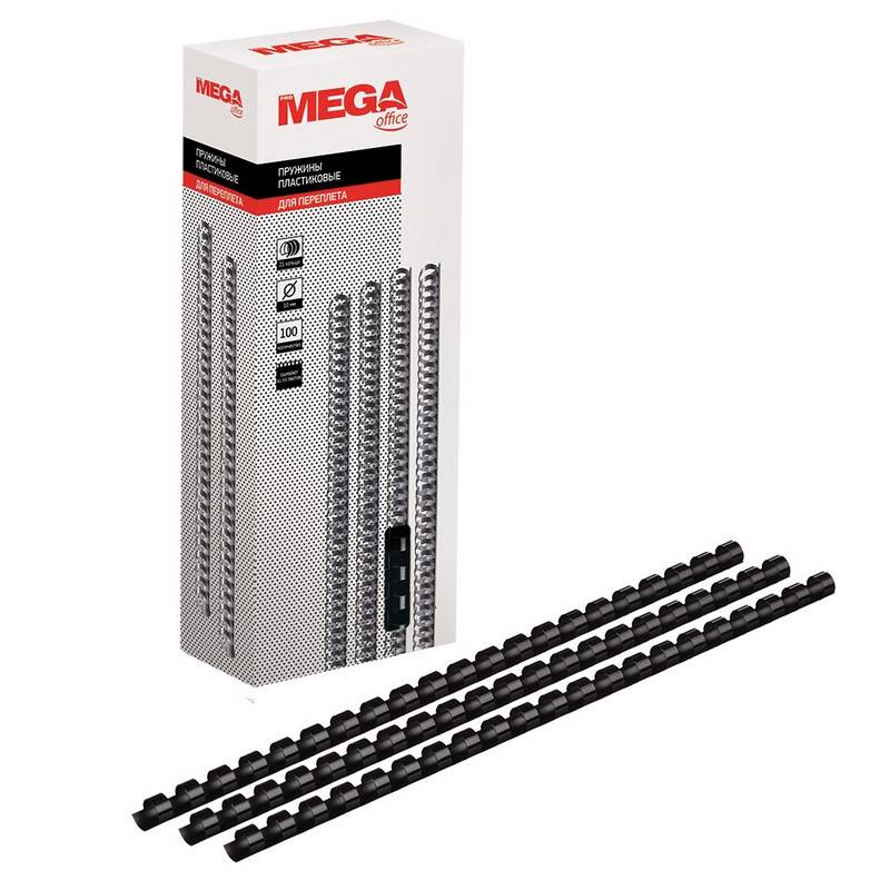 Пружины для переплета пластиковые Promega office 10 мм черные (100 штук в уп) 255086
