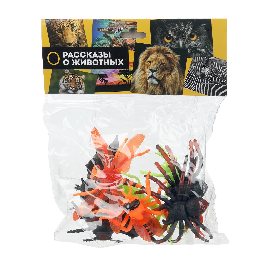 Игрушки в наборе из 8-ми насекомых, пластизоль, "Рассказы о животных" Играем Вместе ZY1441387-R