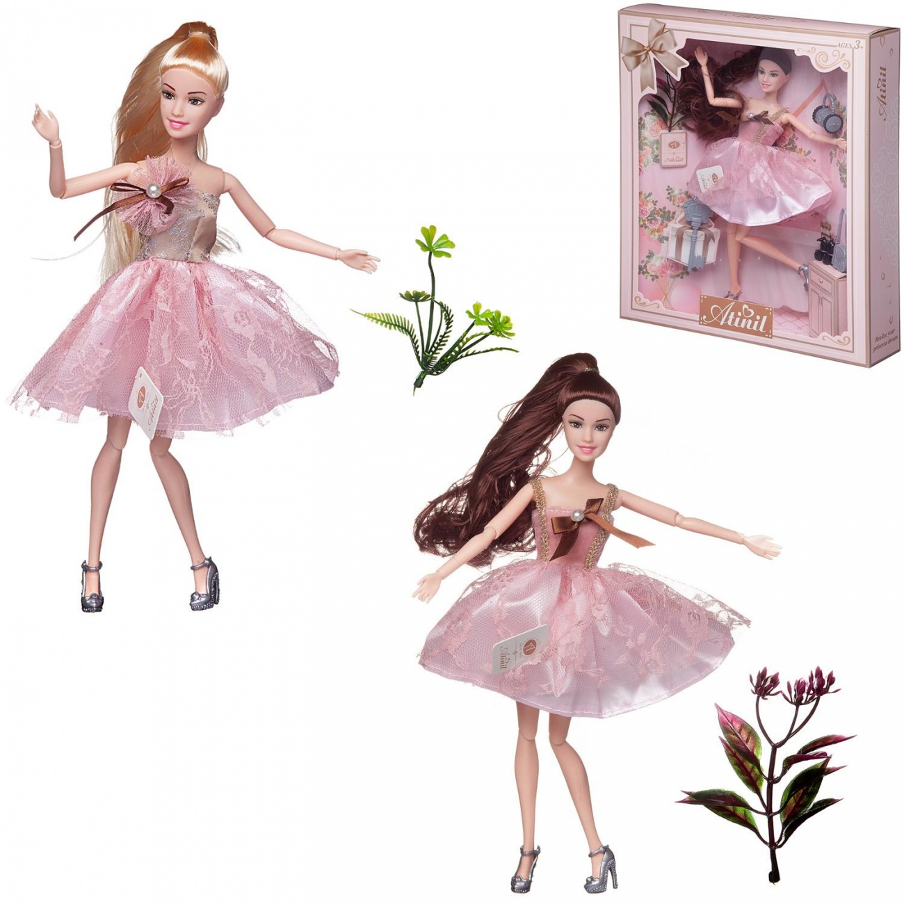 Кукла Junfa Atinil Мой розовый мир в платье с двухслойной юбкой, 28см WJ-21547