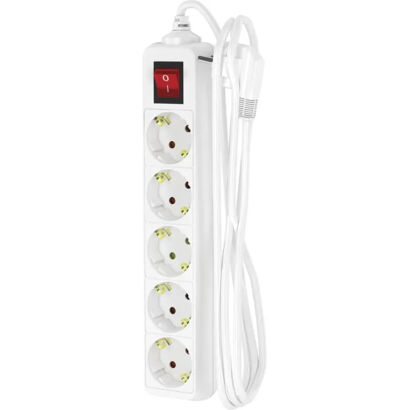 Удлинитель ФОТОН 16-25ЕS, 2м, 5 розеток, 16А, с выкл. с заземл. Белый 1876449 21207