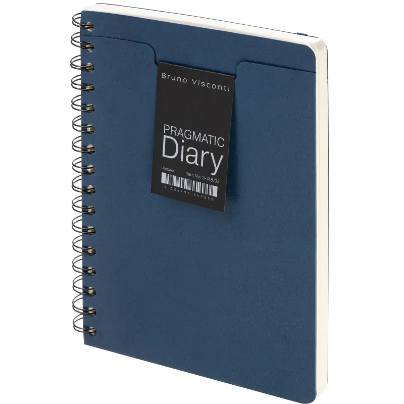 Ежедневник недатированный А5 PRAGMATIC на гребне, темно-синий 128л 3-748/03 Bruno Visconti 2309924