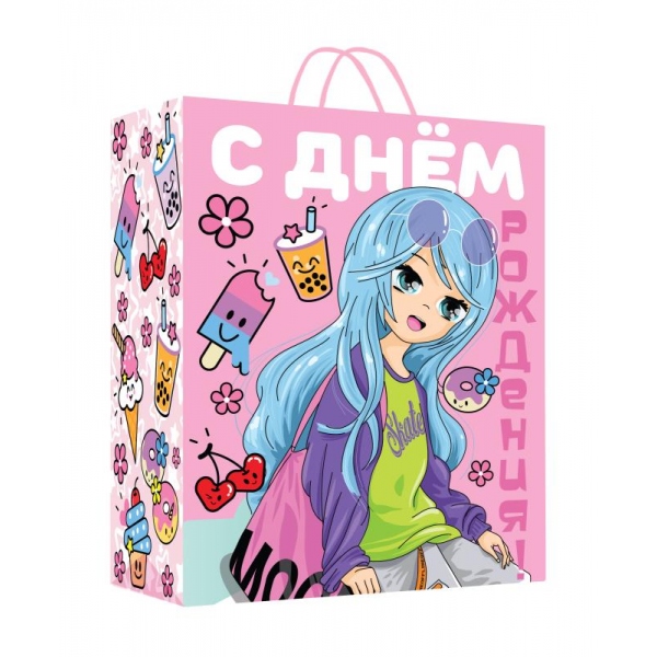 Пакет размер Ml, матовый, для подарка, 22х31х10 см. Чудо праздник PML-113285-ANM