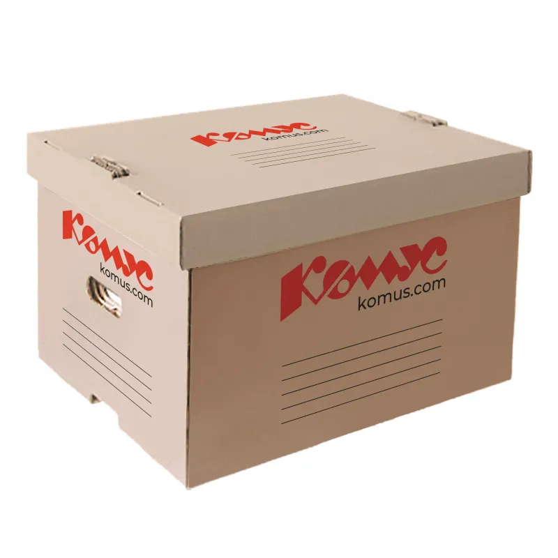 Короб архивный Комус на 6 папок 75мм, надстраив.крышка 169234