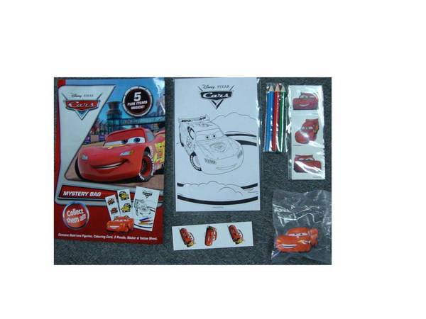 Машинка Cars в наборе с акссесс. (карточка, 3 карандаша, стикер, тату) пластизоль ТМ "Тачки" 214563