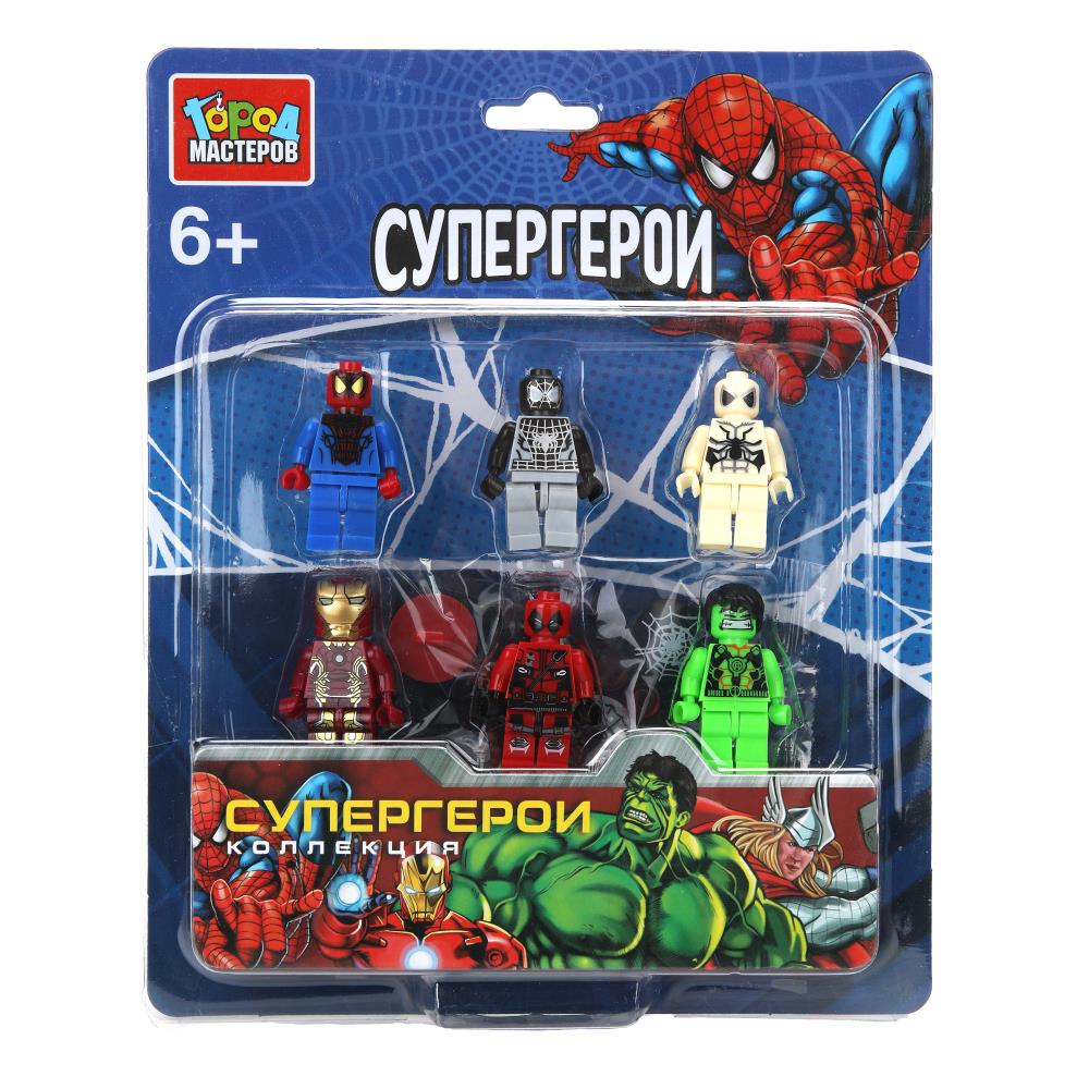Конструктор фигурки "Спайдермен+супер герои" - 6 шт. Город Мастеров 18142-ZH