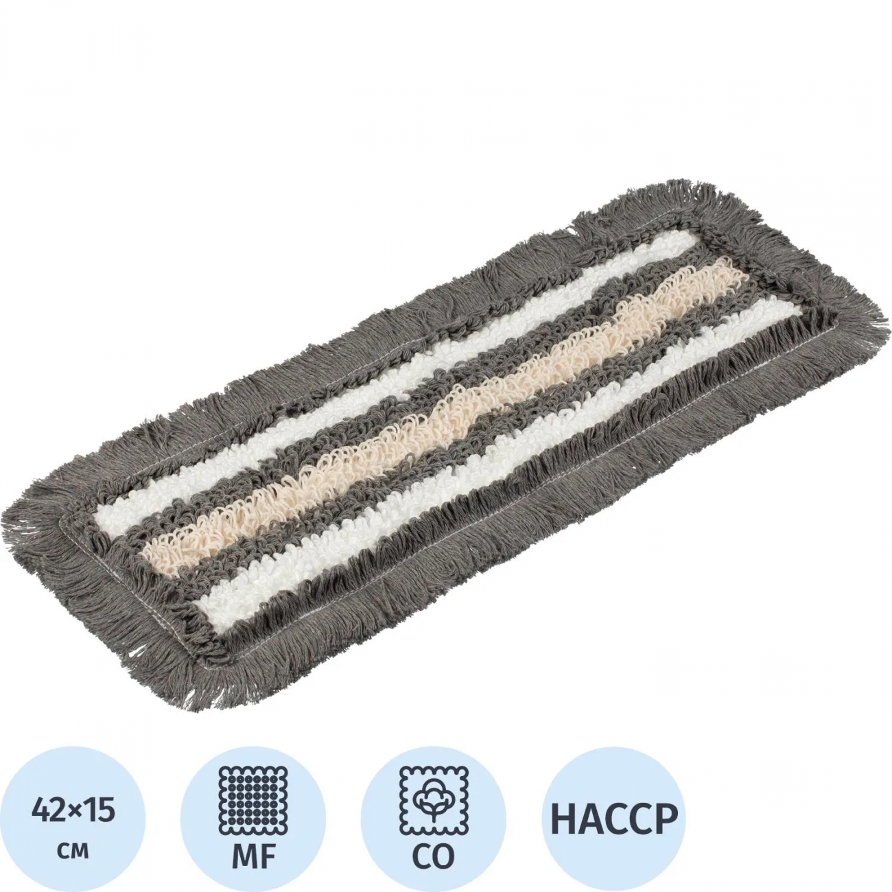 Насадка МОП петельный комбинир серый (крепление карман-язык) 40см_MVP-40-RS Росмоп 2240084