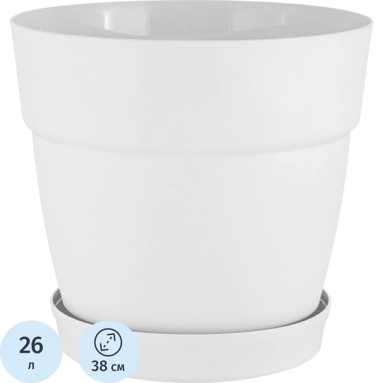 Горшок д/цветов Villa de Fiori,26л,D380мм,белоснежный жасмин IG660510048 InGreen 2416716