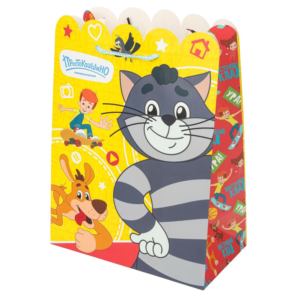 Пакет подарочный креативный L "Простоквашино" с вырубкой, 190 гр/м Чудо праздник PL-130096-PR