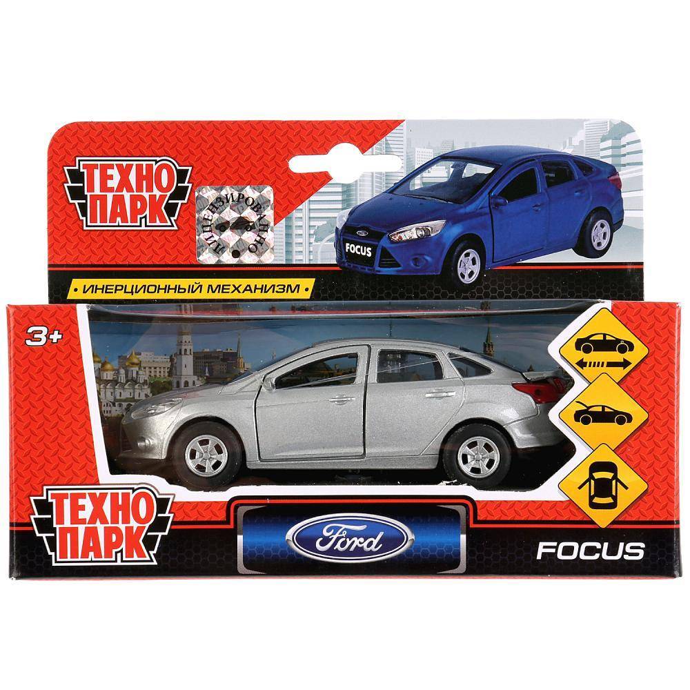Машина металлическая Ford Focus 12 см, инерция, открываются двери, цвет серебро Технопарк SB-16-45-N(SL)-WB