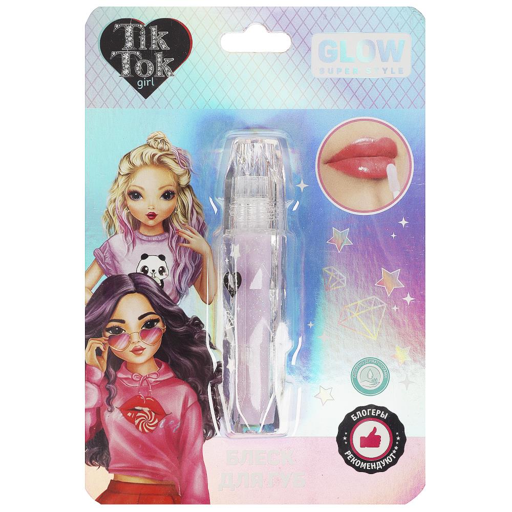 Блеск для губ для девочек, фиолетовый с блестками, 12 мл. TIK TOK GIRL LG97980-TTG