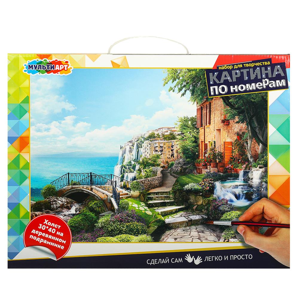 Картина по номерам 30х40 см. мостик MultiArt CANV30X40-BRI