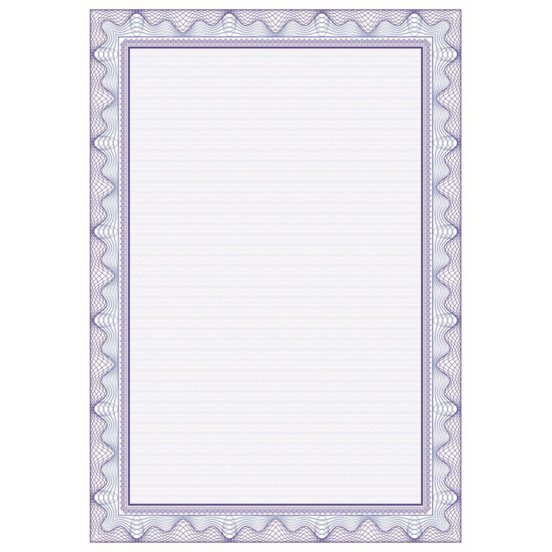 Сертификат А4 Attache фиолетовая рамка с водяными знаками, 50шт/уп 1475787