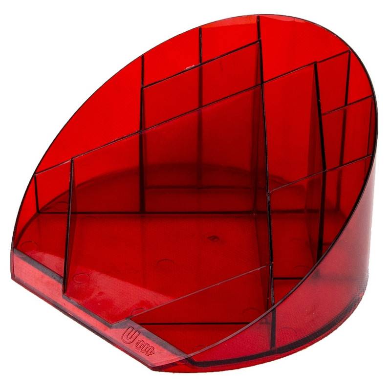Подставка для канцелярских мелочей Attache Яркий офис 12 отделений прозрачная красная 1140951