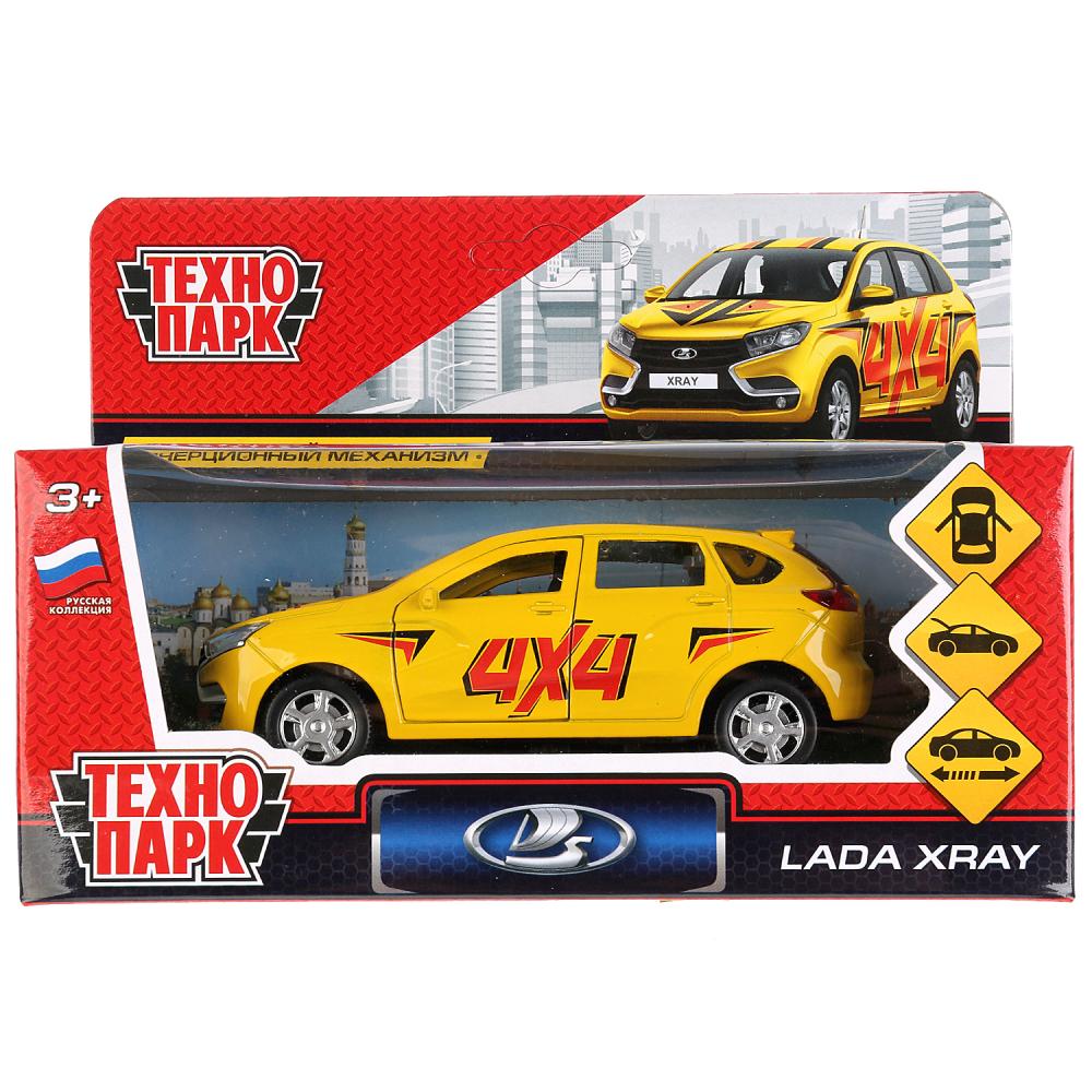 Машина металл Лада Иксрей, Спорт 12 см, инерционная, желтый Технопарк XRAY-SPORT
