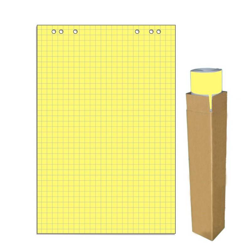 Бумага для флипчартов Attache Selection 68х98 см желтая 20 л в клетку (80 г/кв.м) 659384
