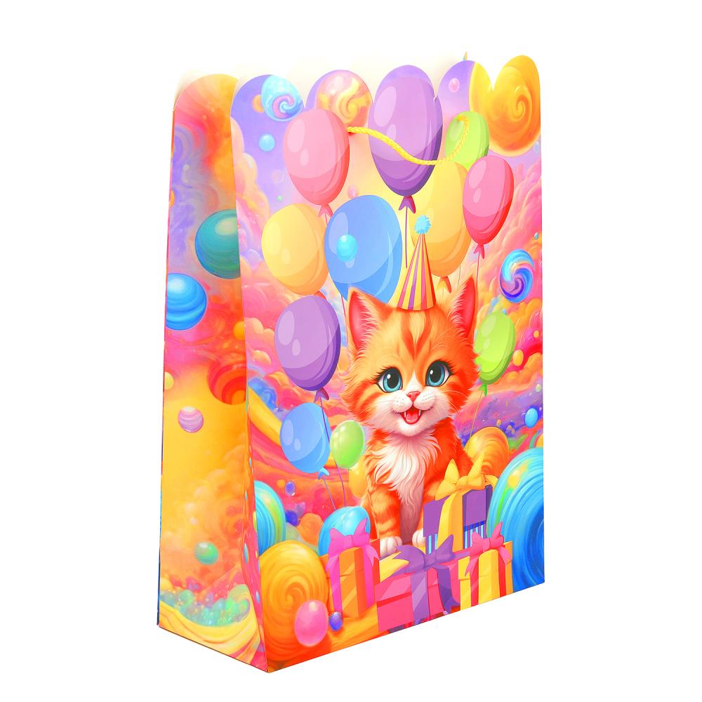 Пакет подарочный с днем рождения, фигурная вырубка, размер Xl Чудо праздник PTXL-114634-UN