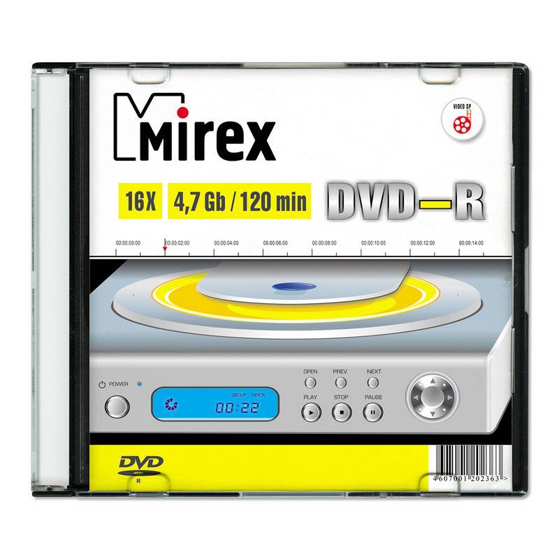 Диск DVD-R Mirex 4,7 GB 16x UL130003A1S 838859