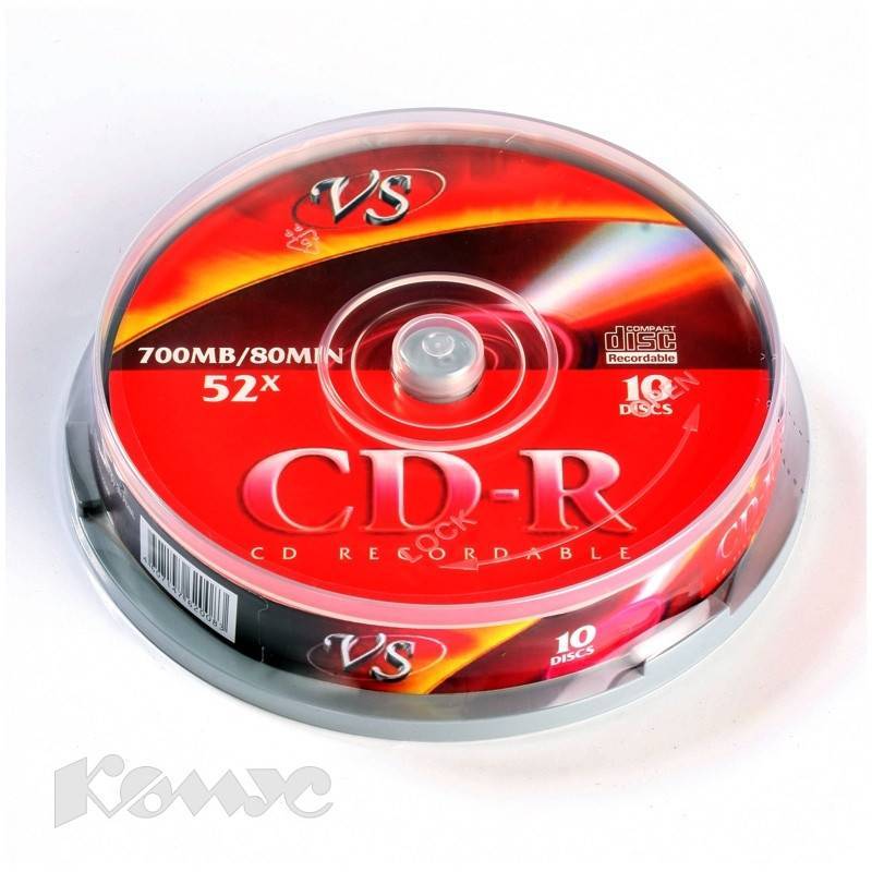 Диск CD-R VS 0,7 GB 52x (10 штук в уп) VSCDRCB1001 166388