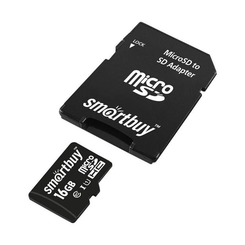 Карта памяти SmartBuy microSDHC 16 Gb Class 10 (SB16GBSDCL10-01) 948611