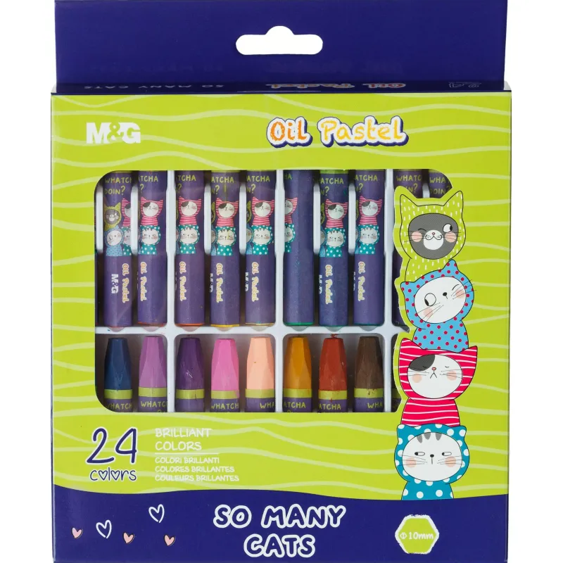 Пастель масляная M&G, 6-гран, 24 цвета в наборе 1773918 AGM900B0245100H
