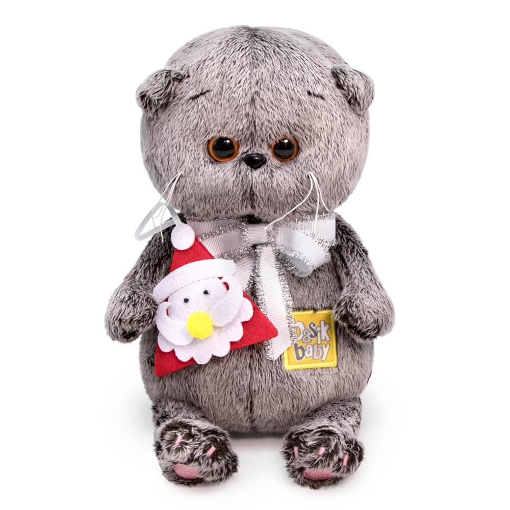 Мягкая игрушка BUDI BASA Кот Басик BABY с игрушкой Дед Мороз BB-068