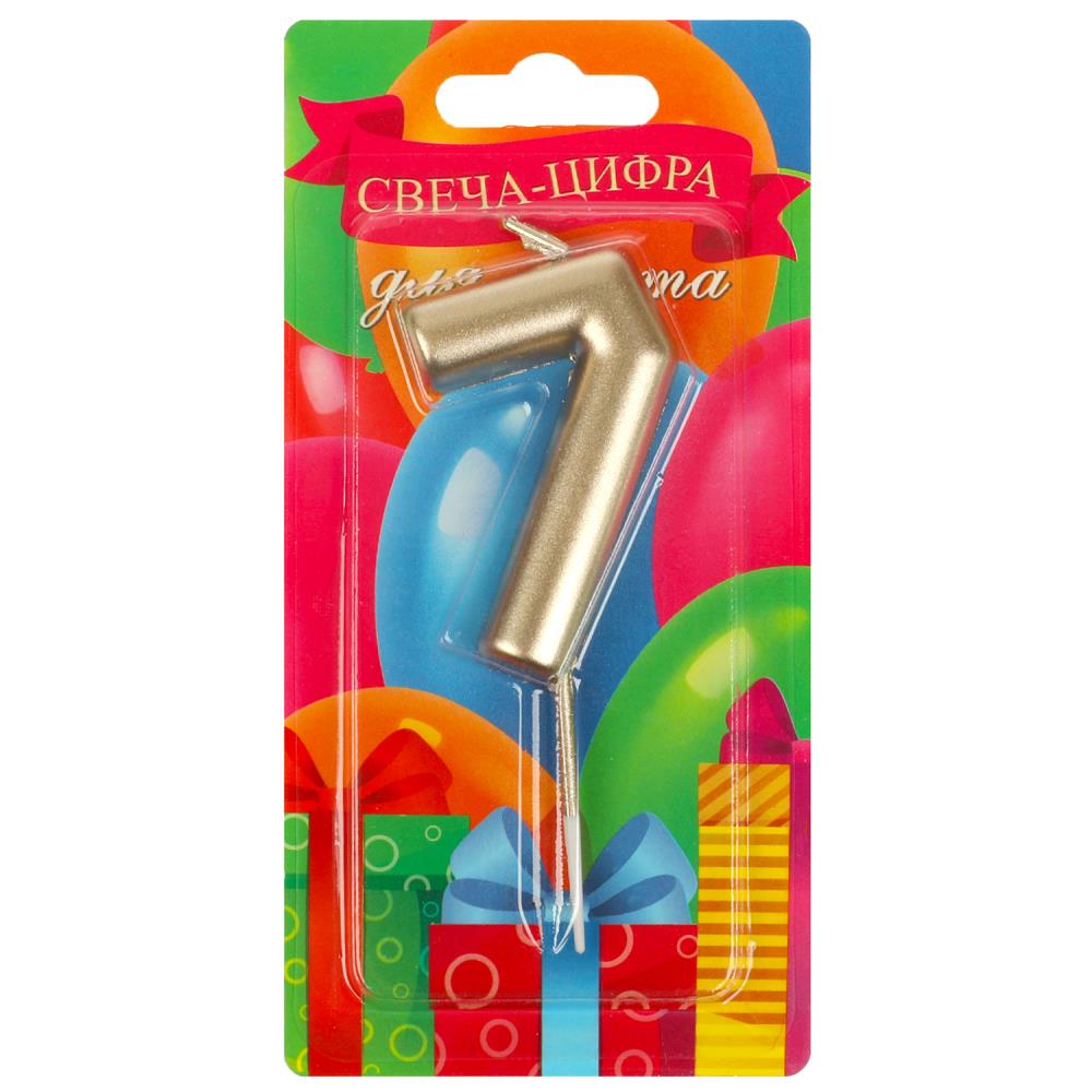 Свеча-цифра 7 для торта День Рождения, Чудо праздник CC-104417-HB