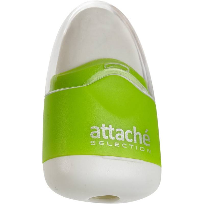 Точилка Attache Selection с контейнером и ластиком зеленая/белая 325554