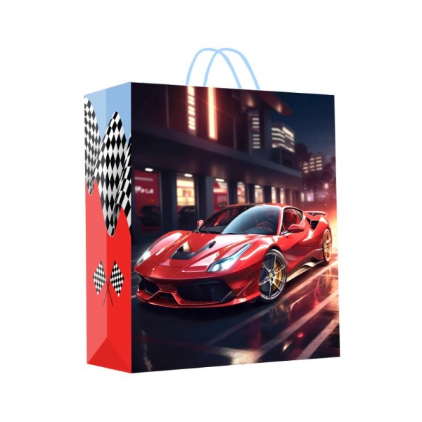 Пакет подарочный матовый, размер L, 26х32х14 см. "Авто" Чудо праздник PL-109935-F
