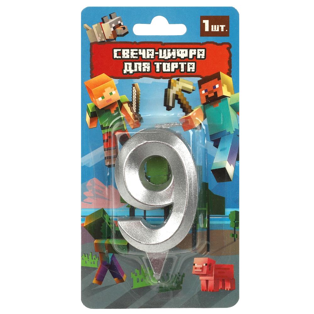 Свеча-цифра 9 для торта Майнкрафт Чудо праздник CC-90780-M