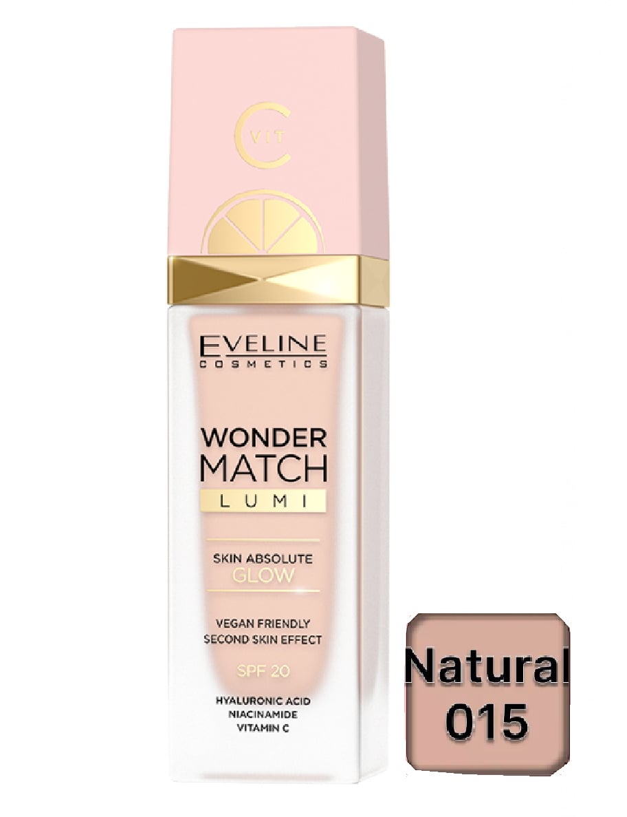 EVELINE Тональная основа Эксклюзивная WONDER MATCH LUMI №15 NATURAL 30мл 5903416043454