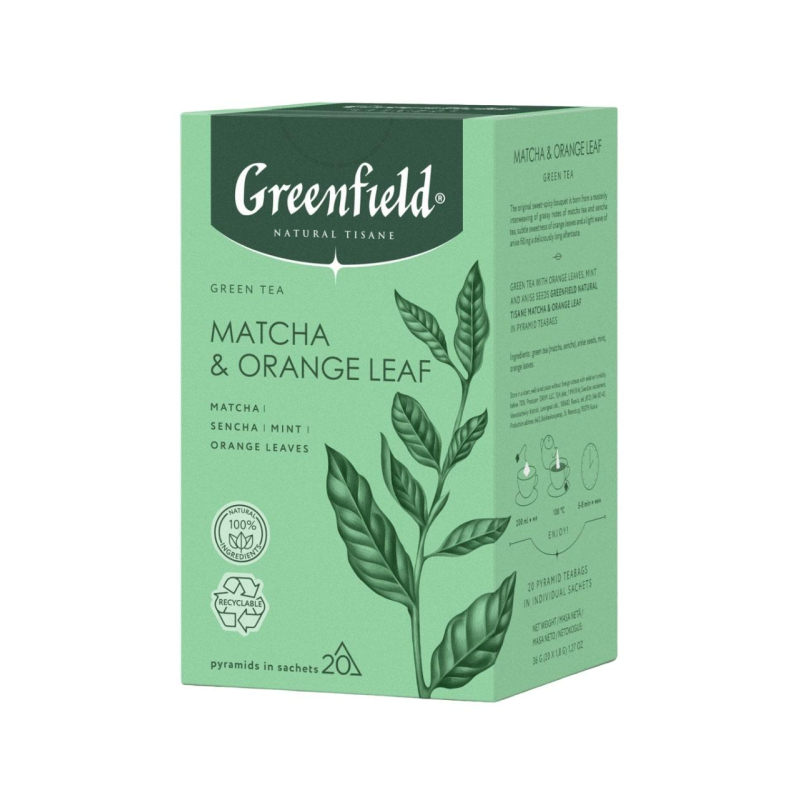 Чай Greenfield Natural Tisane Matcha & Orange Leaf зеленый, 20пак 1754-08 1764647