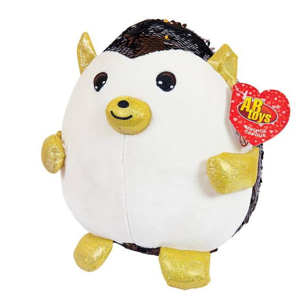 Ёж с пайетками, 20 см, мягкая игрушка Abtoys MP011