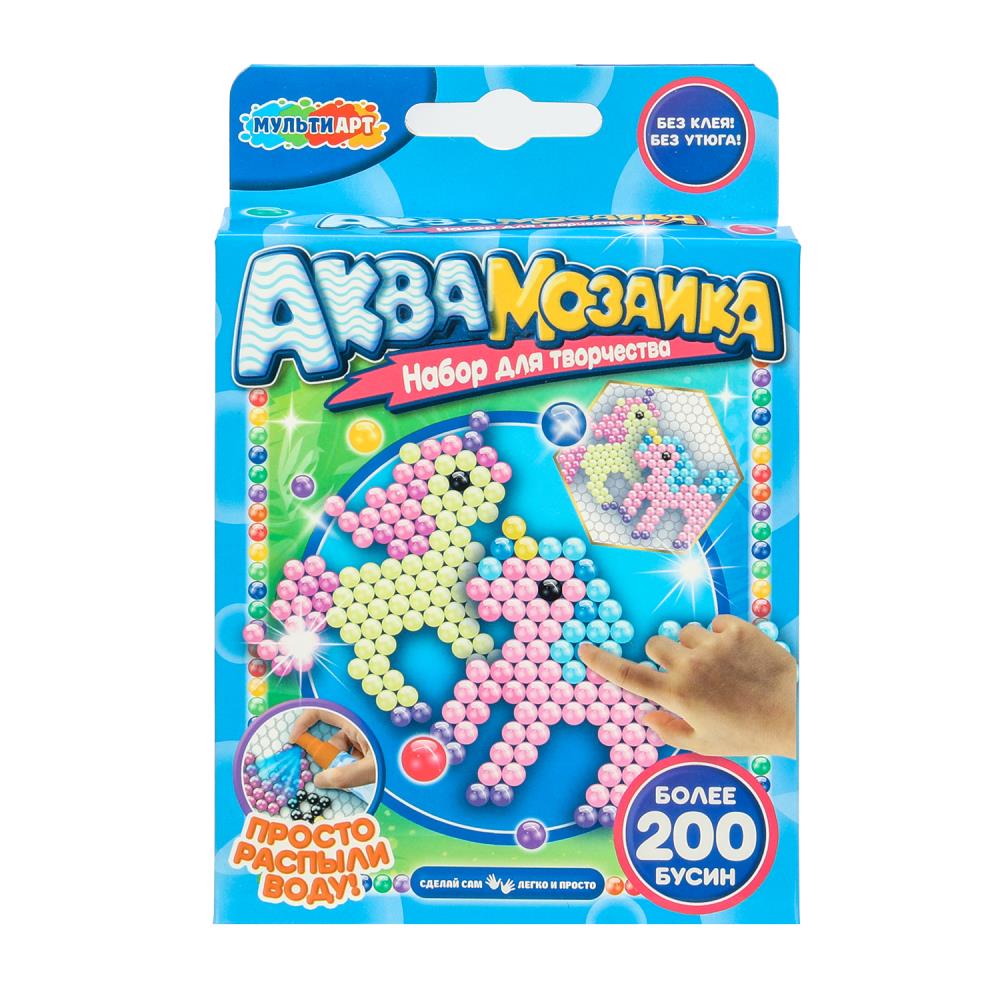 Аквамозаика 200 бусин "Мистические Единороги" MultiArt AB-120538