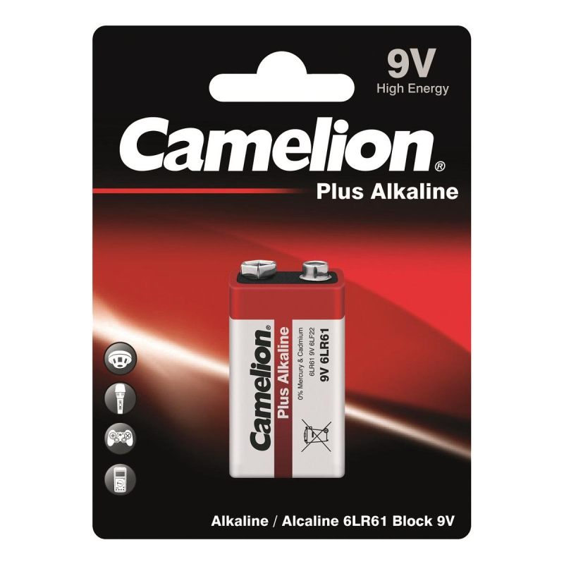 Батарейка Camelion 6LR61 Plus Alkaline 1шт/бл (6LR61-BP1, 9В) (1655) 1840403