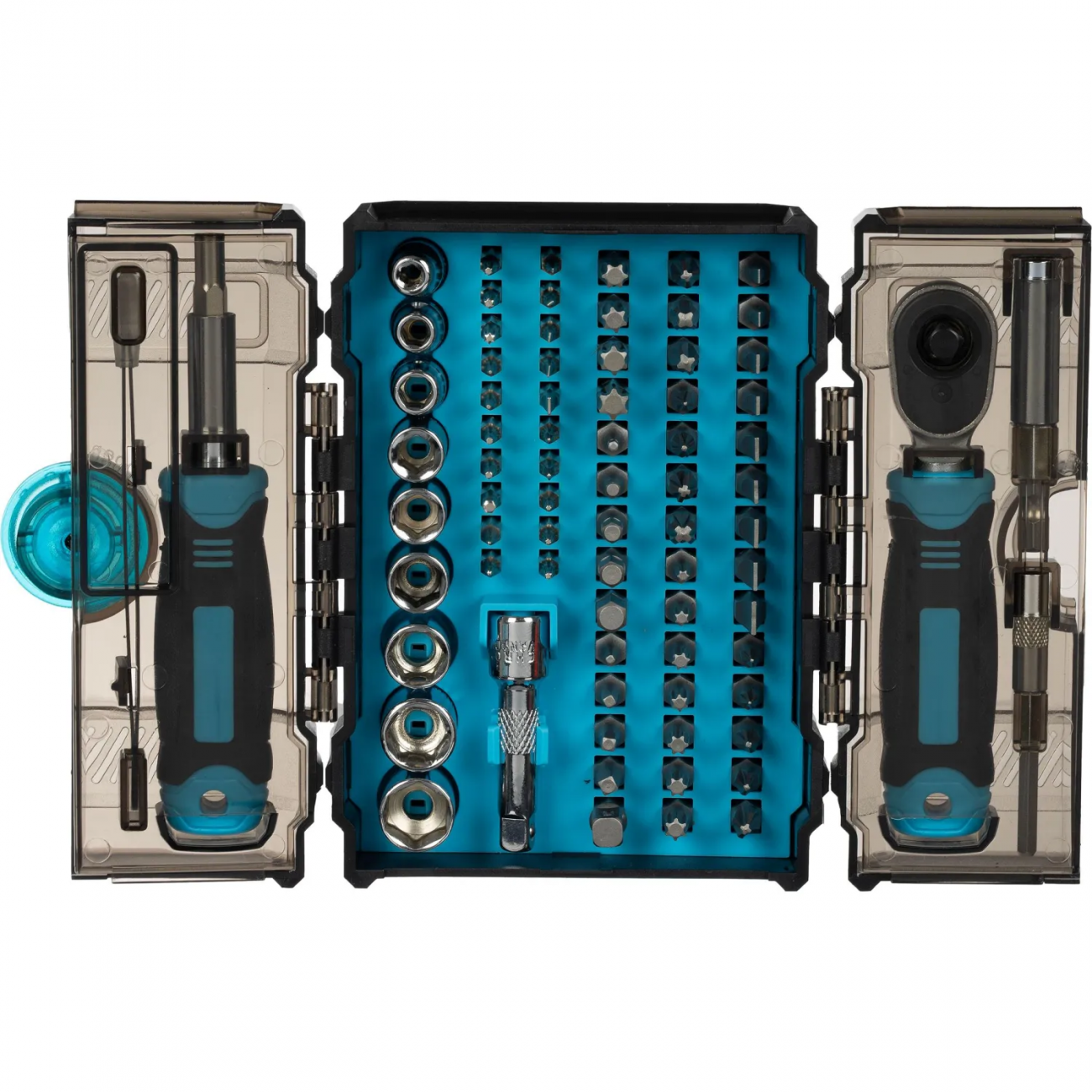 Набор отверток Topfort с трещоткой, битами, головками, 78 предм (9113478) 2162259