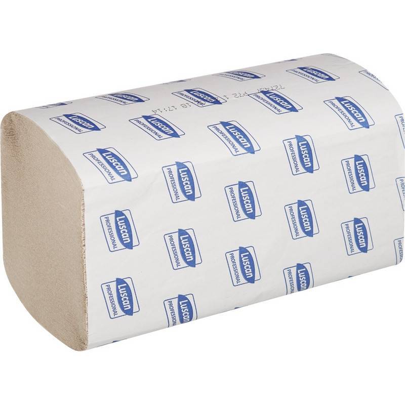 Полотенца бумажные лые Luscan Professional V-сложения 1-слойные 20 пачек по 250 л (арт.847946)