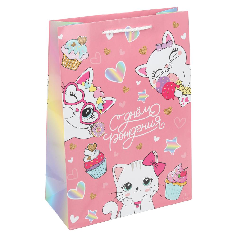 Пакет подарочный глянцевый ML, "Котенок", 140 гр/м Чудо праздник PML-130120-CAT