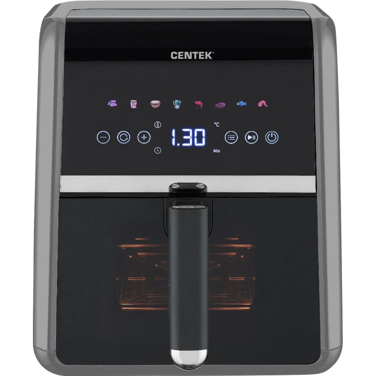 Аэрогриль Centek CT-3189 (серый) 5л,1500Вт,8 программ,обдув 360 2432543